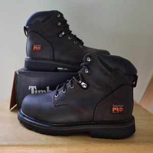 TIMBERLAND PRO Men's 6" Pit Boss STEEL TOE WORK BOOTS, Size 7.5W BROWN
